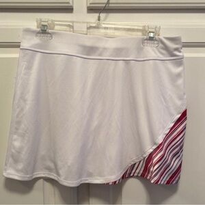 Grand Slam Side White Pink Print Flounce Athletic Skirt Size medium